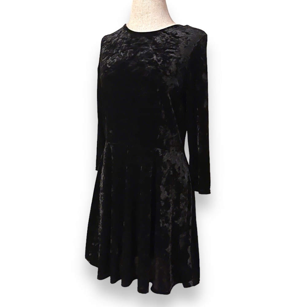 TOPSHOP crushed velvet skater dress